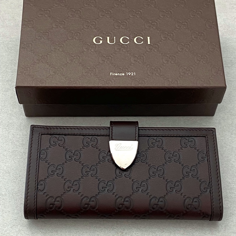 GUCCI: Guccissima Continental Wallet Brown